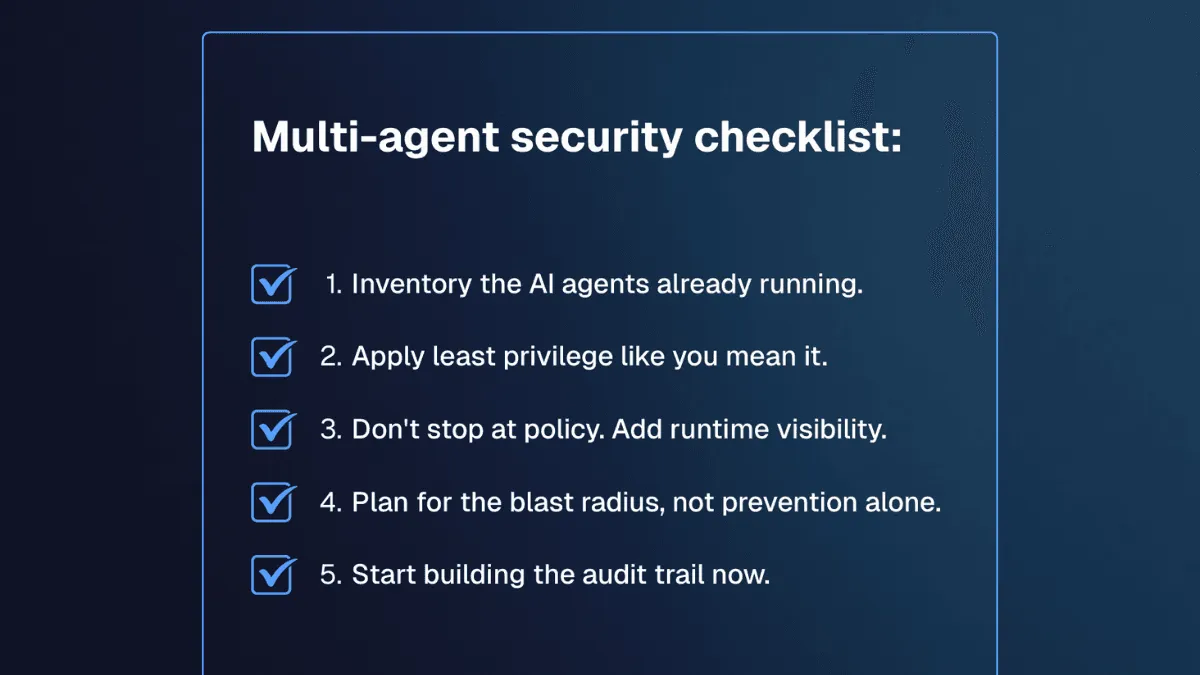 A Five-Point Security Checklist for the Multi-Agent Future
